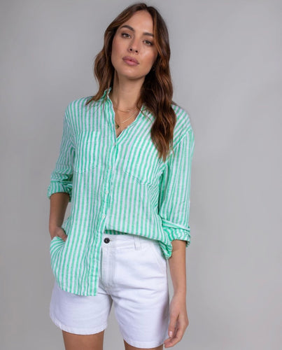 Soft Green Striped Shirt
