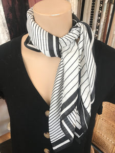 Head Scarf - Black & White Stripe