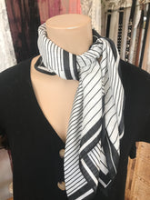 Load image into Gallery viewer, Head Scarf - Black &amp; White Stripe
